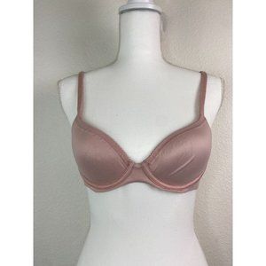 Victoria's Secret 32B pink lined demi underwire‎ bra shimmer comfort bra